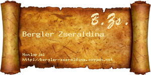 Bergler Zseraldina névjegykártya